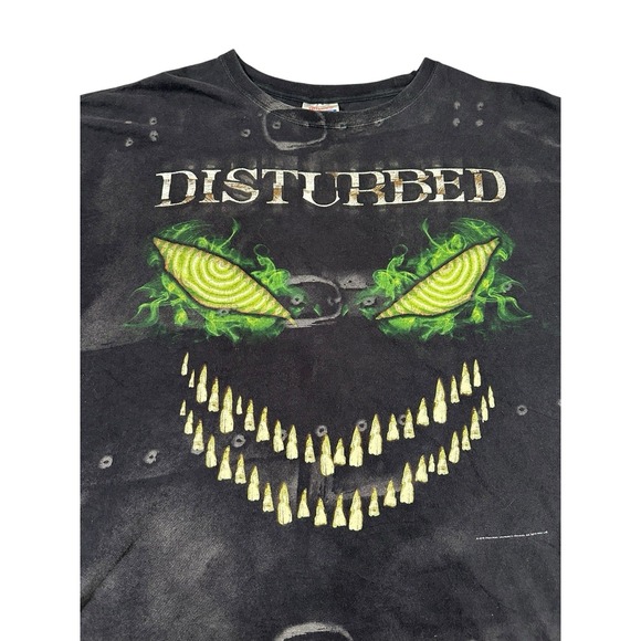 Disturbed AOP "Asylum" All Over Print Black Adult XXL Shirt Straight Jacket Band - Picture 1 of 7